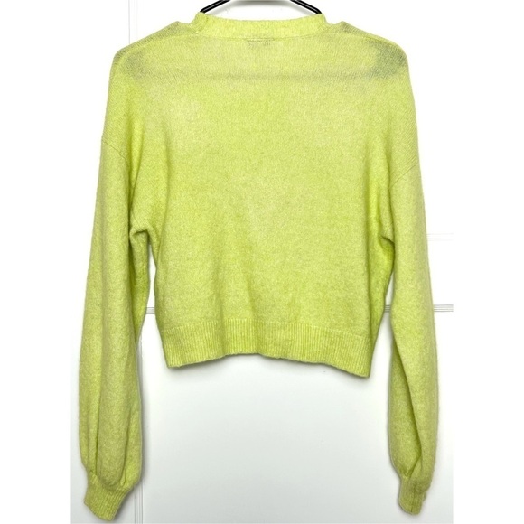 BAUM PFERDGARTEN 90s Alpaca Wool Puff Sleeve Oversized Crop Cardigan Sweater S - Picture 8 of 11